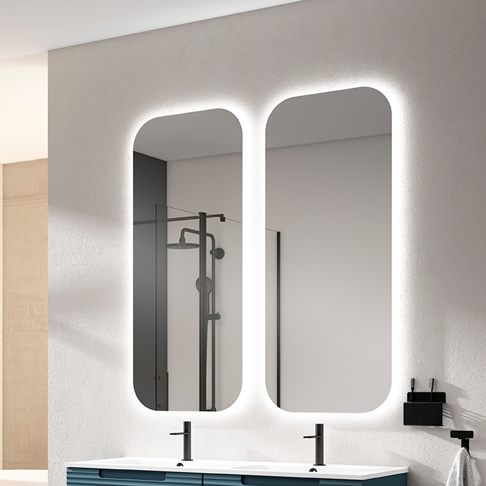 Espejo de pared para baño con iluminación LED, alto lumen
